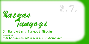 matyas tunyogi business card